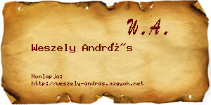 Weszely András névjegykártya